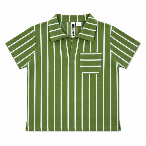 Green Striped Polo Shirt