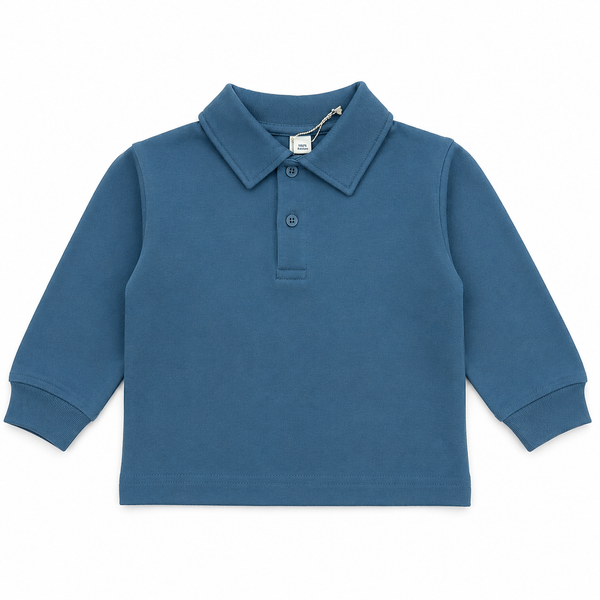 Blue Long Sleeve Polo Shirt for Boys
