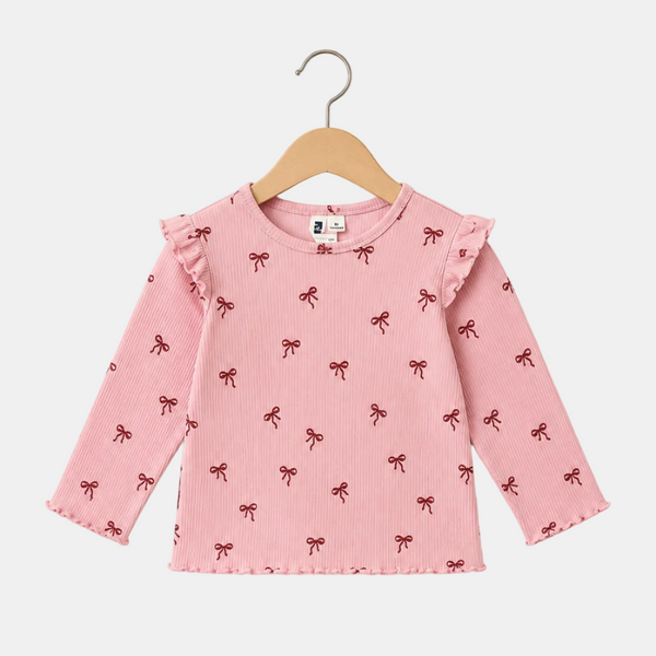Pink ribbon ribbed top