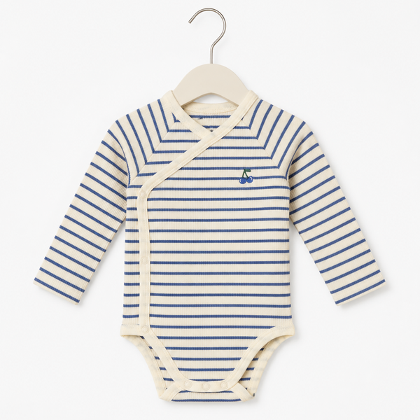 Blue Cherry Print Romper-1 Piece