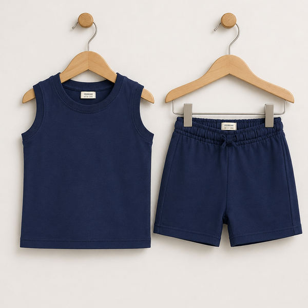 Blue Sleeveless T.shirt with Shorts