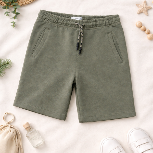 Green Plain Shorts