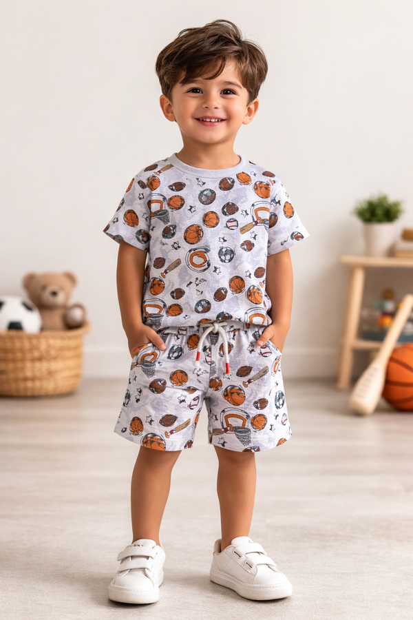 Basket Ball Printed T.shirt  and  Shorts
