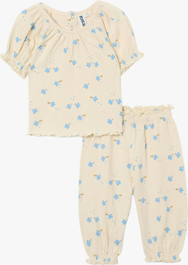 Girls Floral Smocked Top & Pants Set