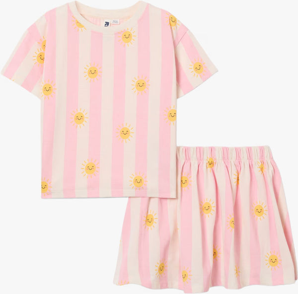 Pink striped t.shirt with elastic