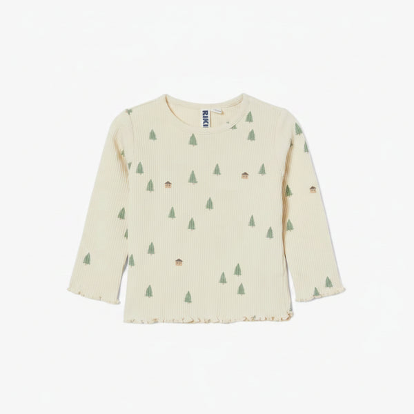 Ribbed Top with leggings - Tree Print