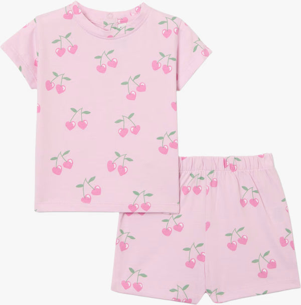 pink cherry shorts and t.shirt