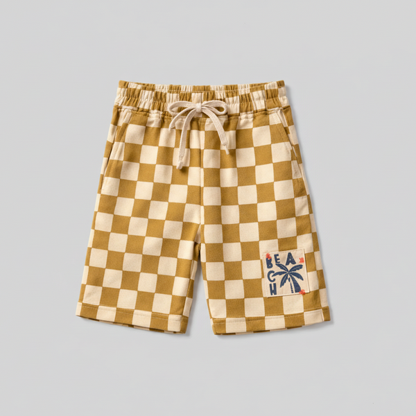 Yellow Striped Beach Shorts